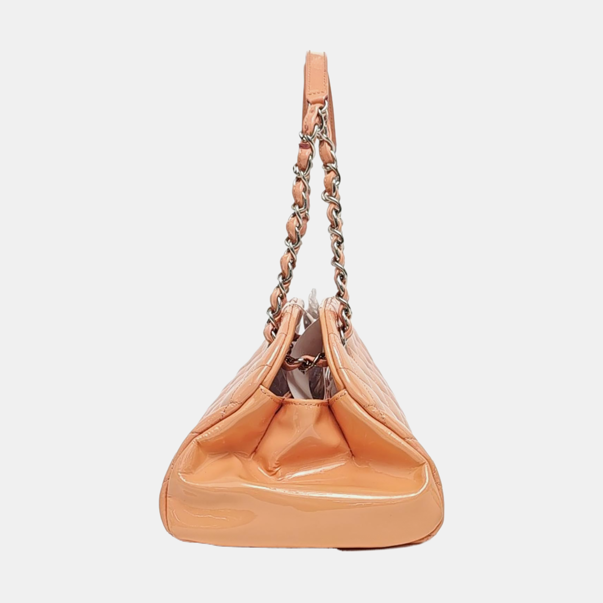 Authenticated pre-owned  JUST MADEMOISELLE Quilted Patent Leather Pink - Top Handle Bag at Looply