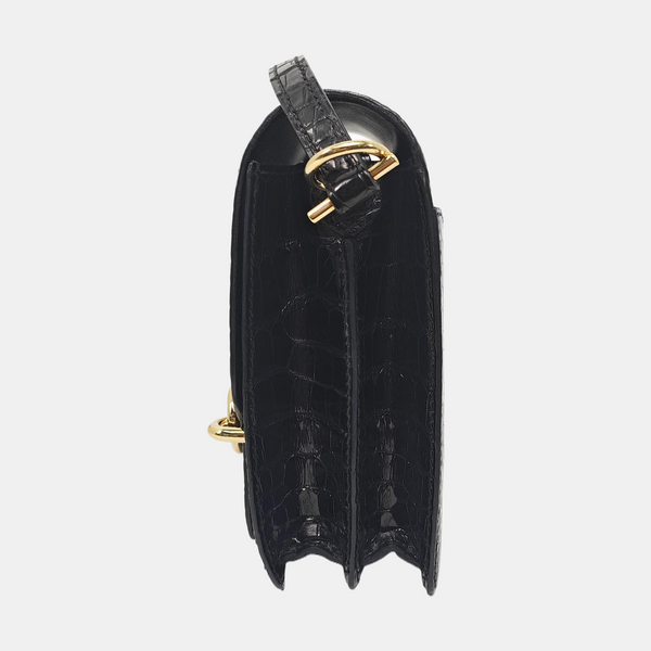 Roulis Mini Shiny Porosus Crocodile Black