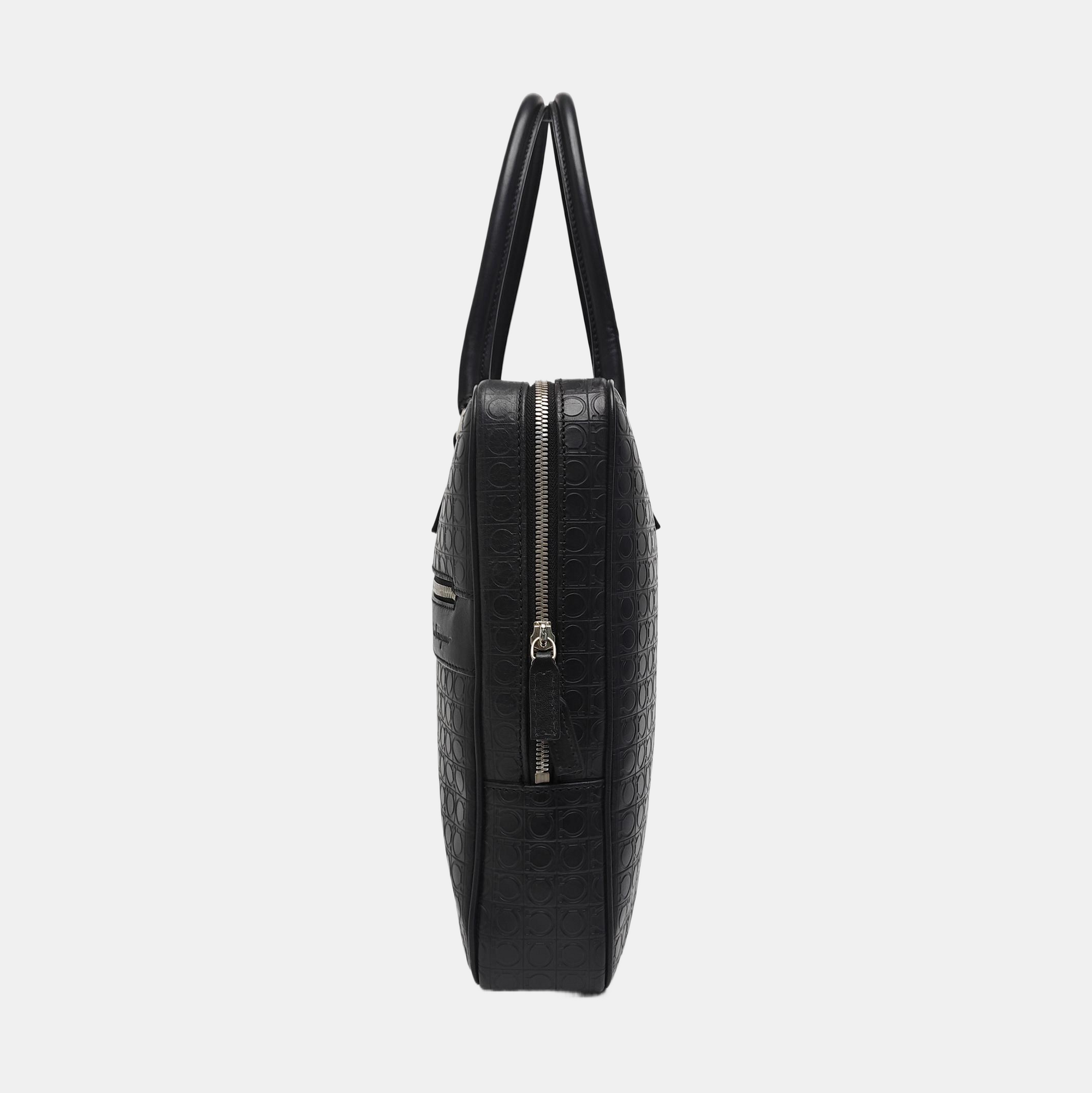 Calfskin Top Handle Bag Black