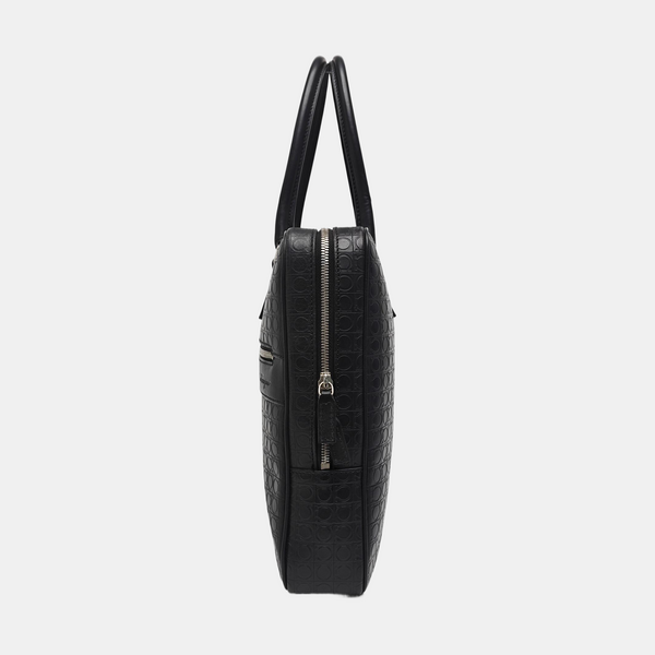 Calfskin Top Handle Bag Black