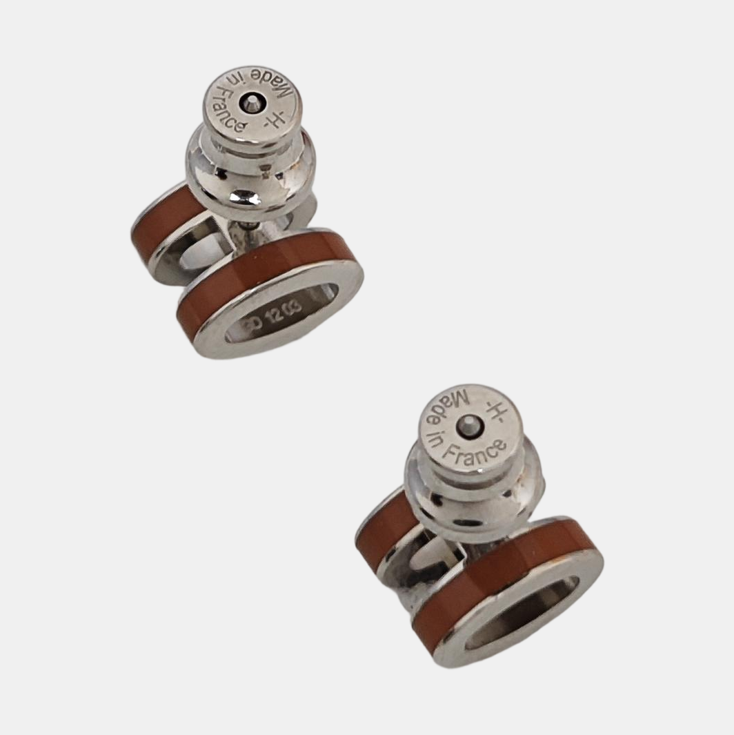 Pop H Metal Brown Stud Earrings