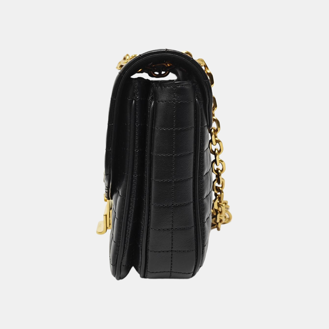 C Small Quilted Calfskin Black