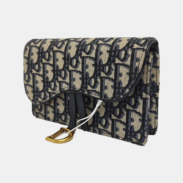 Saddle Mini Oblique Canvas Blue