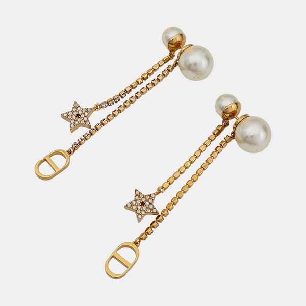 Dior Tribales Metal Gold Stud Earrings