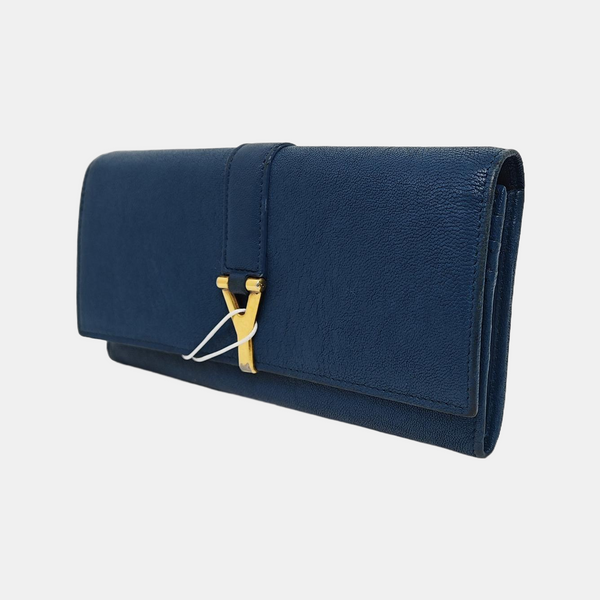 CHYC Y LIGNE Calfskin Blue Wallet