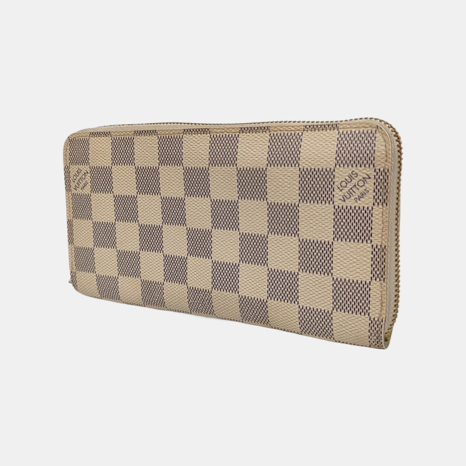 ZIPPY Damier Azur Coated Canvas White Wallet