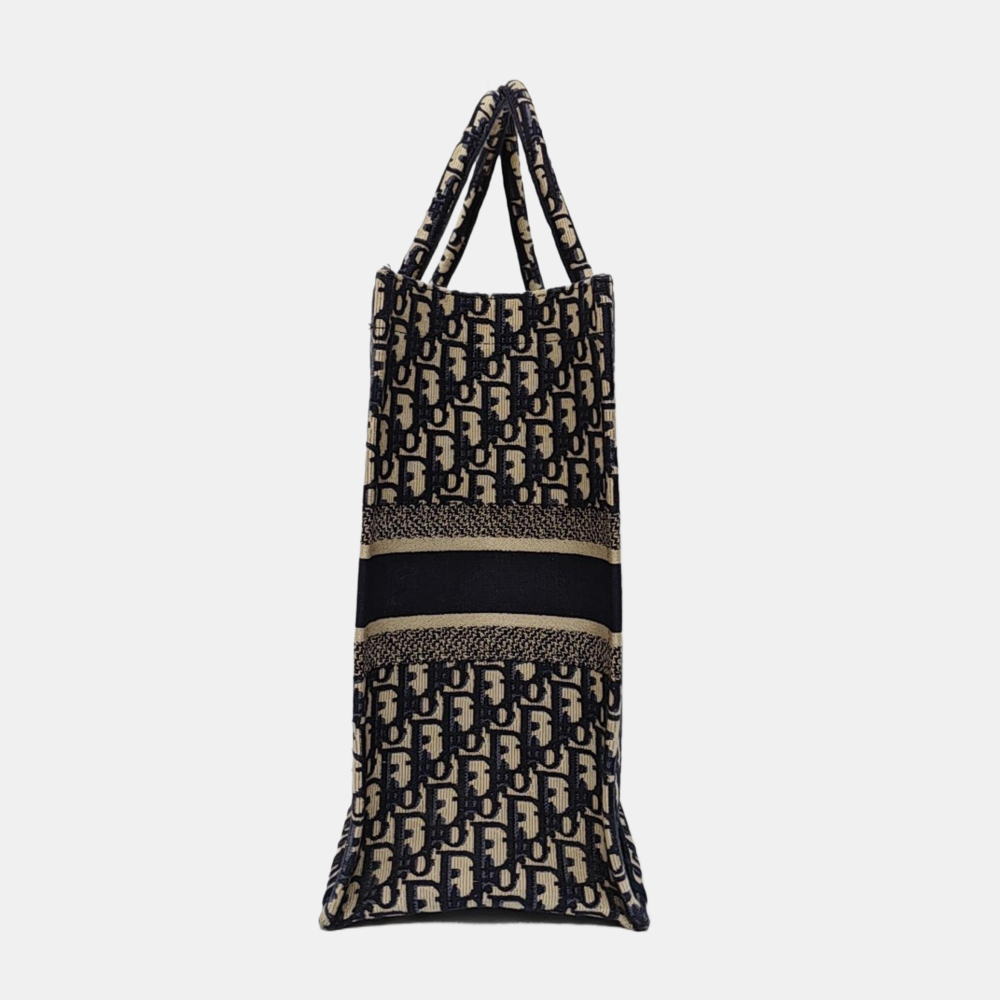Book Tote Large Oblique Canvas Beige