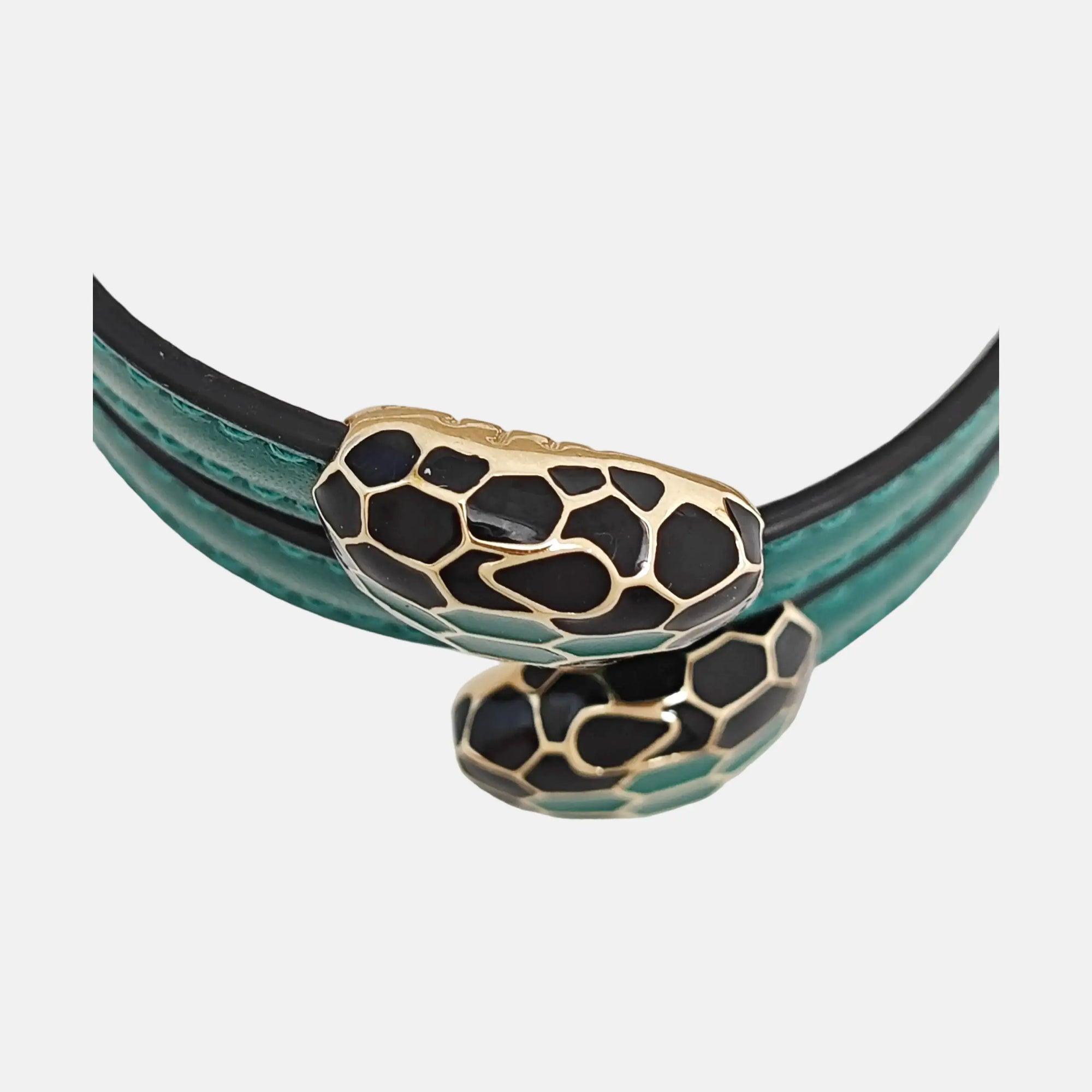 SERPENTI Brass Green Bangle
