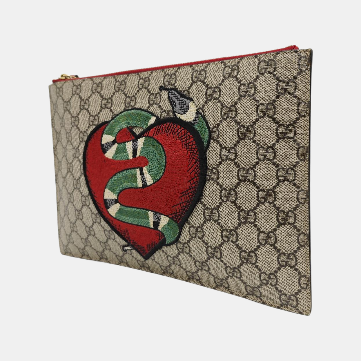 Monogram Coated Canvas Clutch Beige