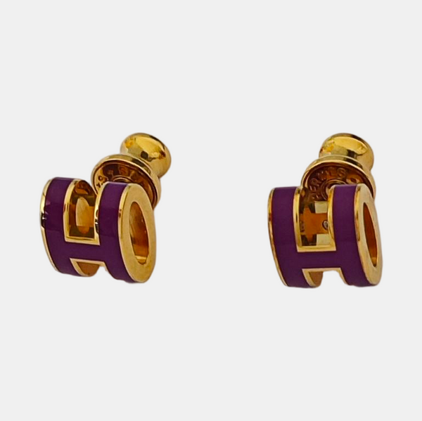 Pop H Metal Purple Stud Earrings