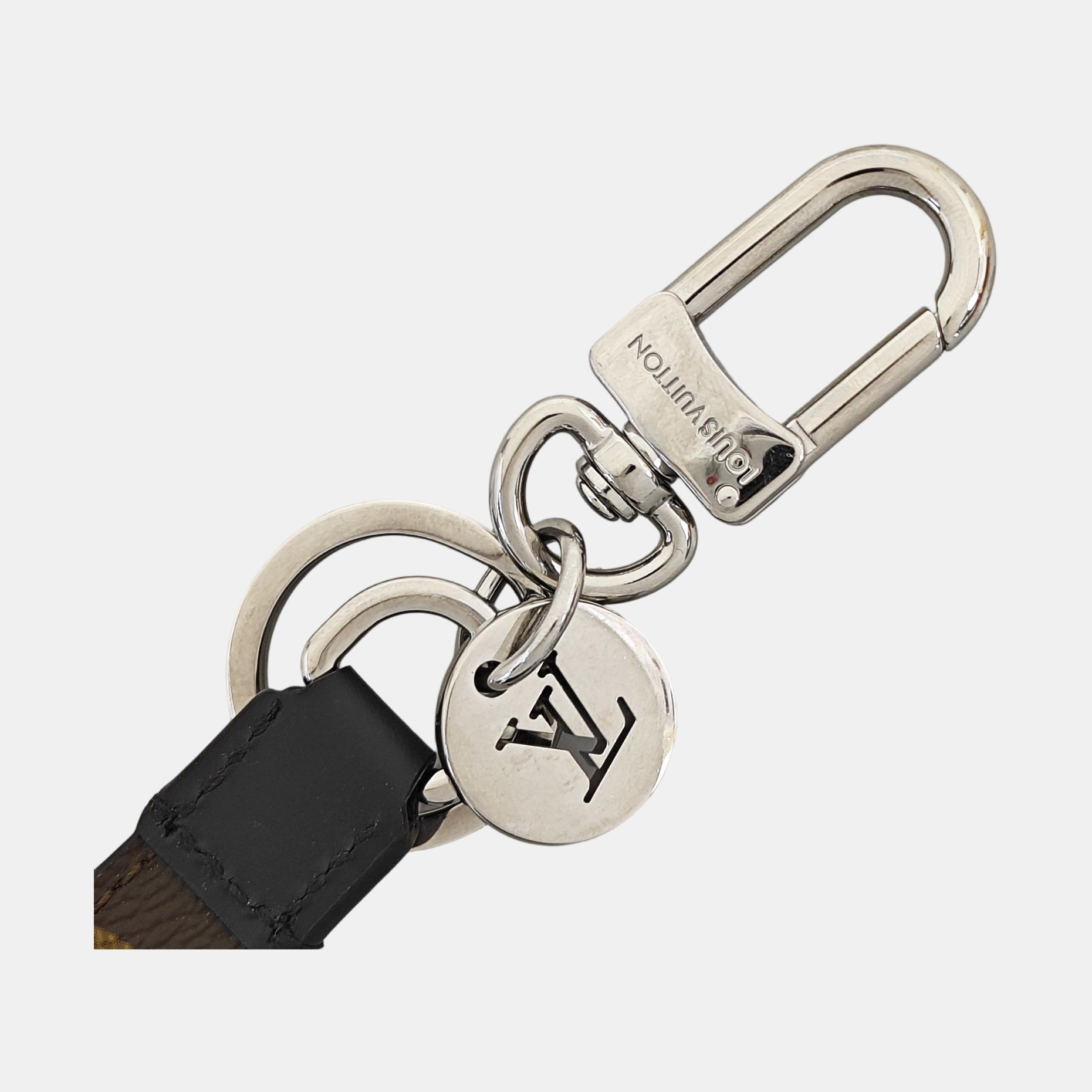 Coated Canvas Bag Charm Brown