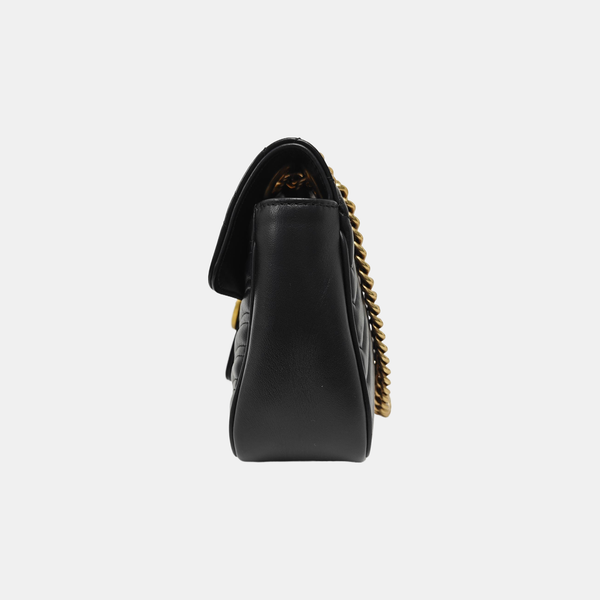 GG Marmont Medium Quilted Calfskin Black