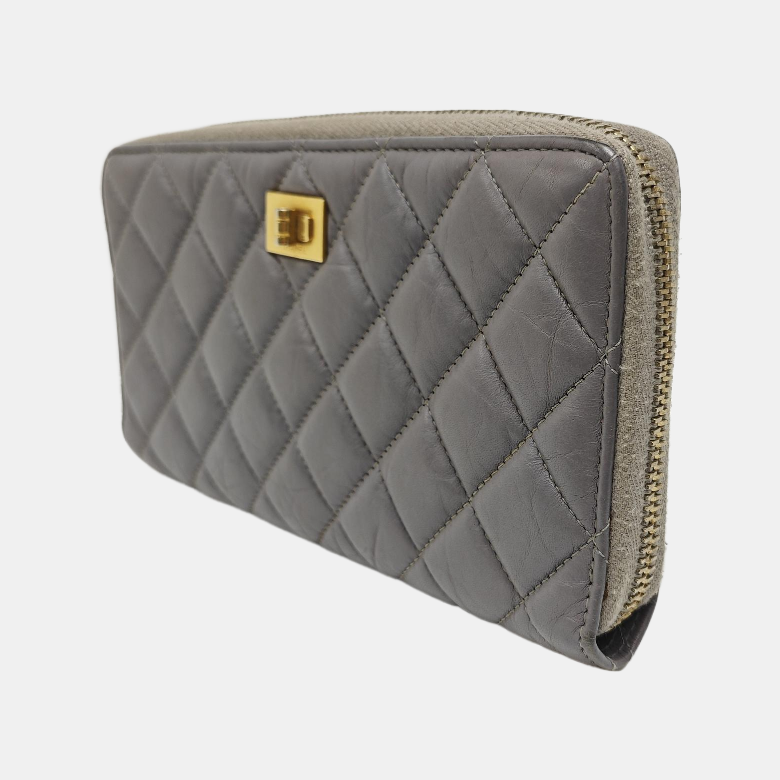 2.55 224 Quilted Calfskin Gray Wallet