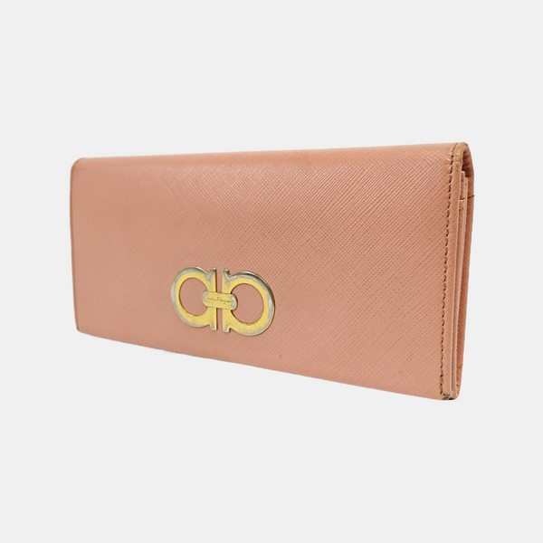 Authenticated pre-owned  Gancini Calfskin Pink Wallet - Wallet at Looply