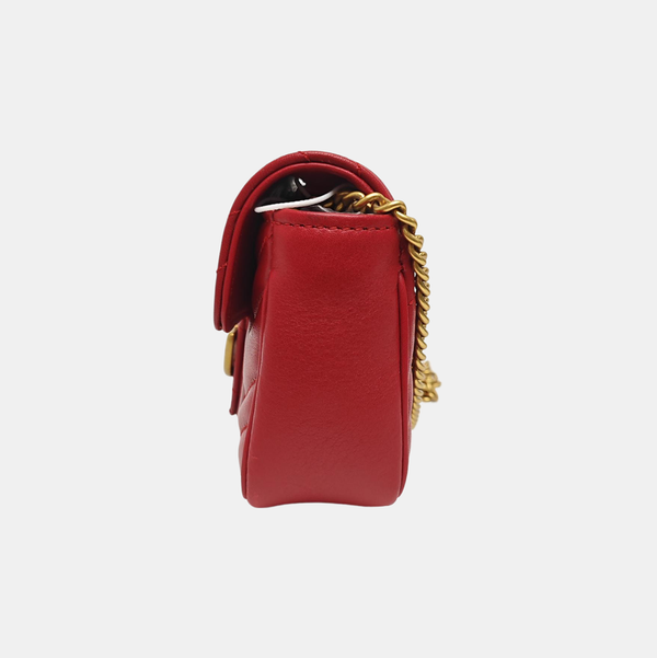GG Marmont Mini Quilted Calfskin Red