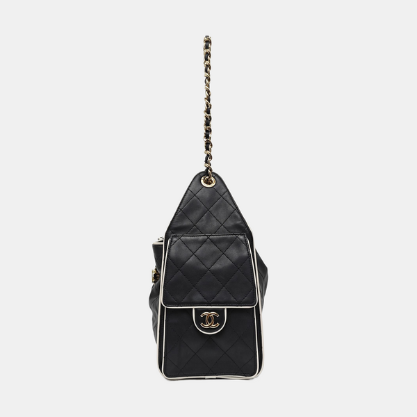 CHANEL 25 Small Quilted Calfskin Black