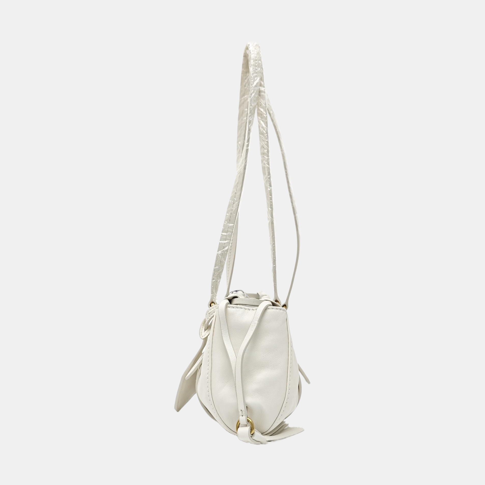 Lambskin Top Handle Bag White