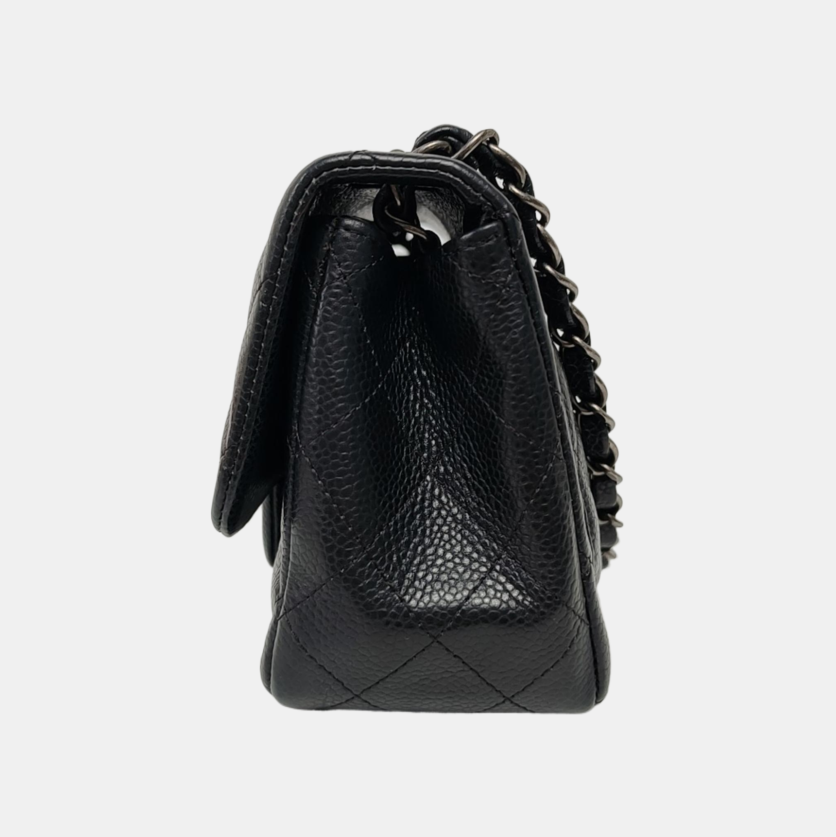 CLASSIC FLAP Mini Quilted Grained Calfskin Black