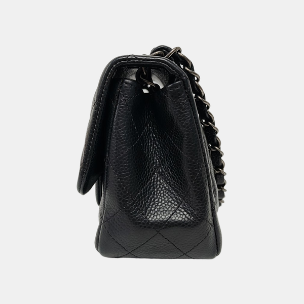 CLASSIC FLAP Mini Quilted Grained Calfskin Black