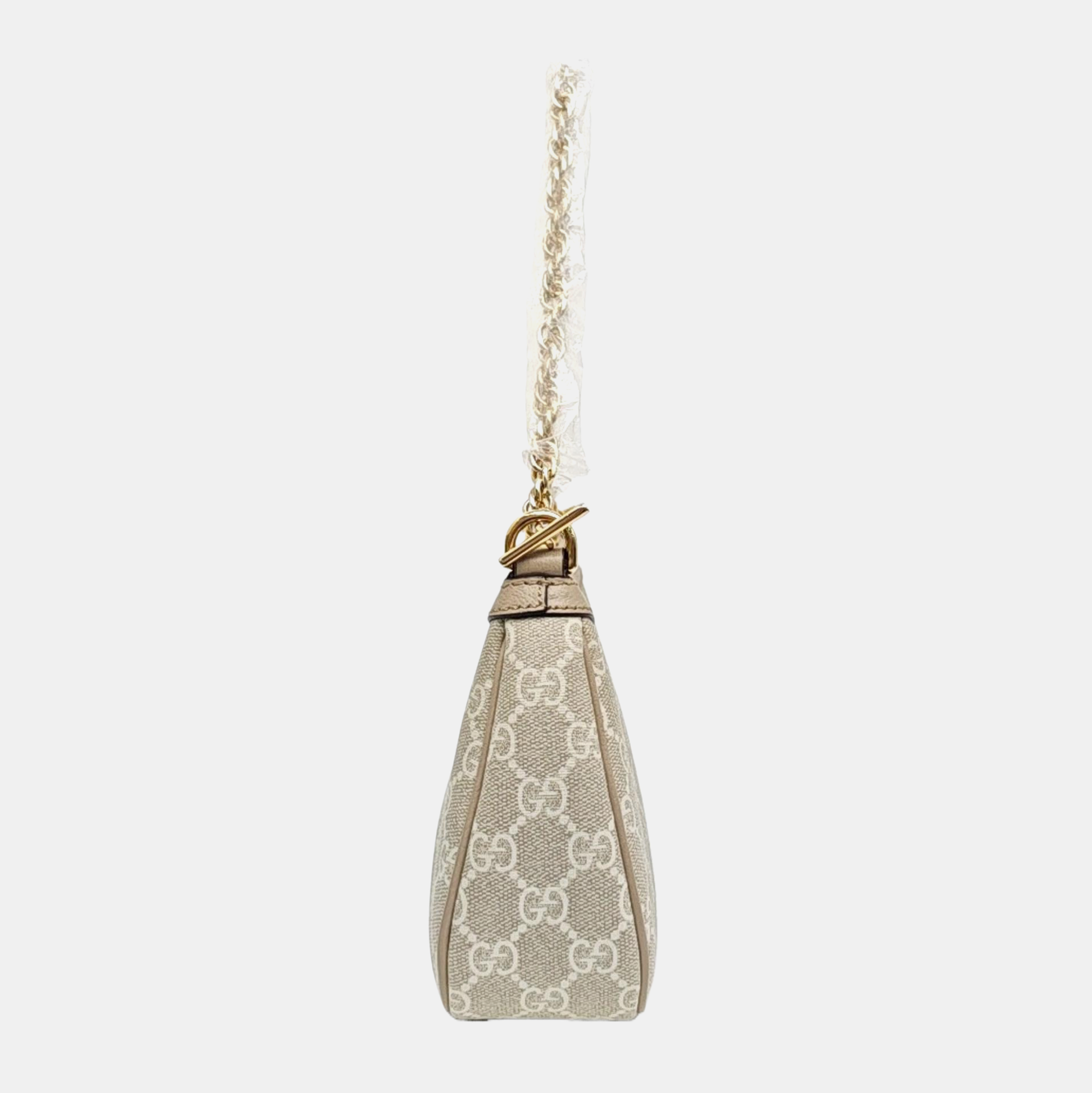 Ophidia Small Monogram Coated Canvas Beige