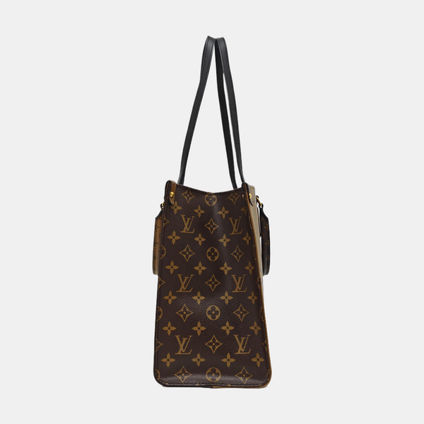 ONTHEGO MM Monogram Coated Canvas Brown