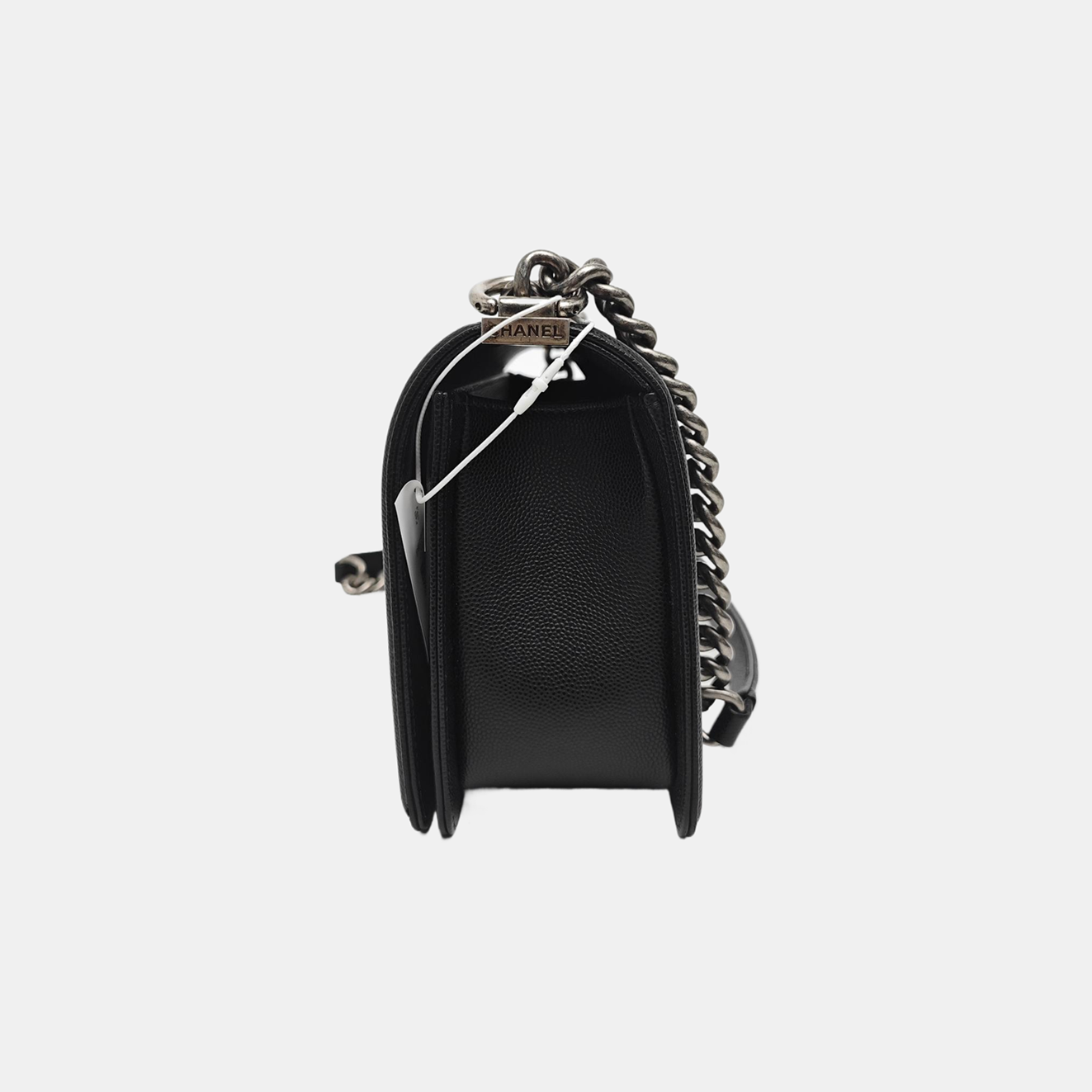 BOY CHANEL Medium Quilted Grained Calfskin Black