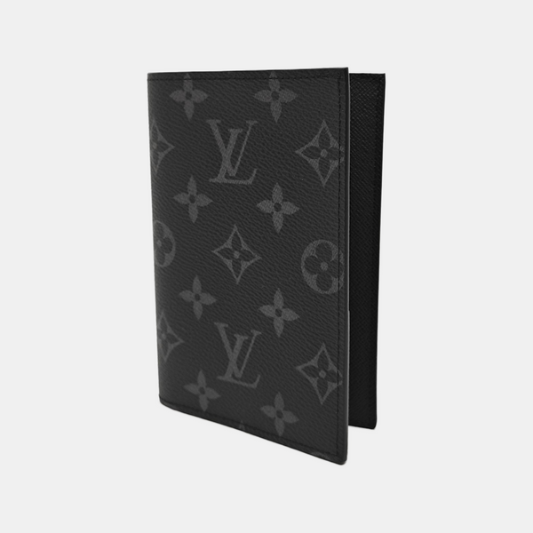 Monogram Coated Canvas Clutch Gray