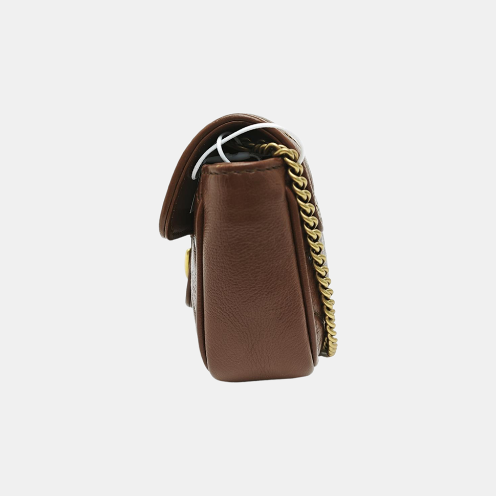 GG Marmont Mini Quilted Calfskin Brown