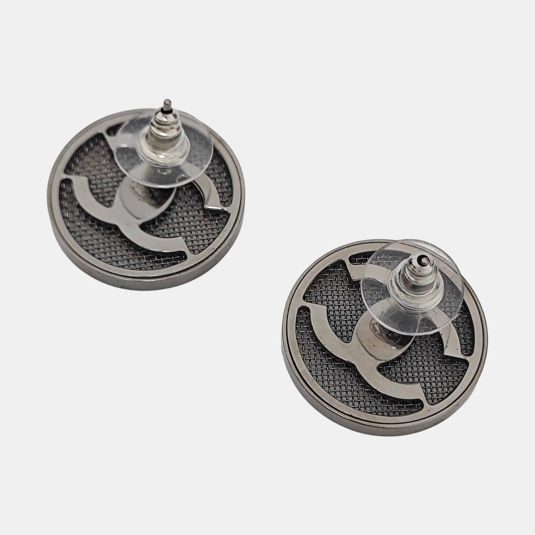 Metal Gray Stud Earrings