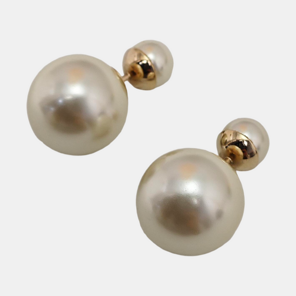Dior Tribales Metal White Stud Earrings