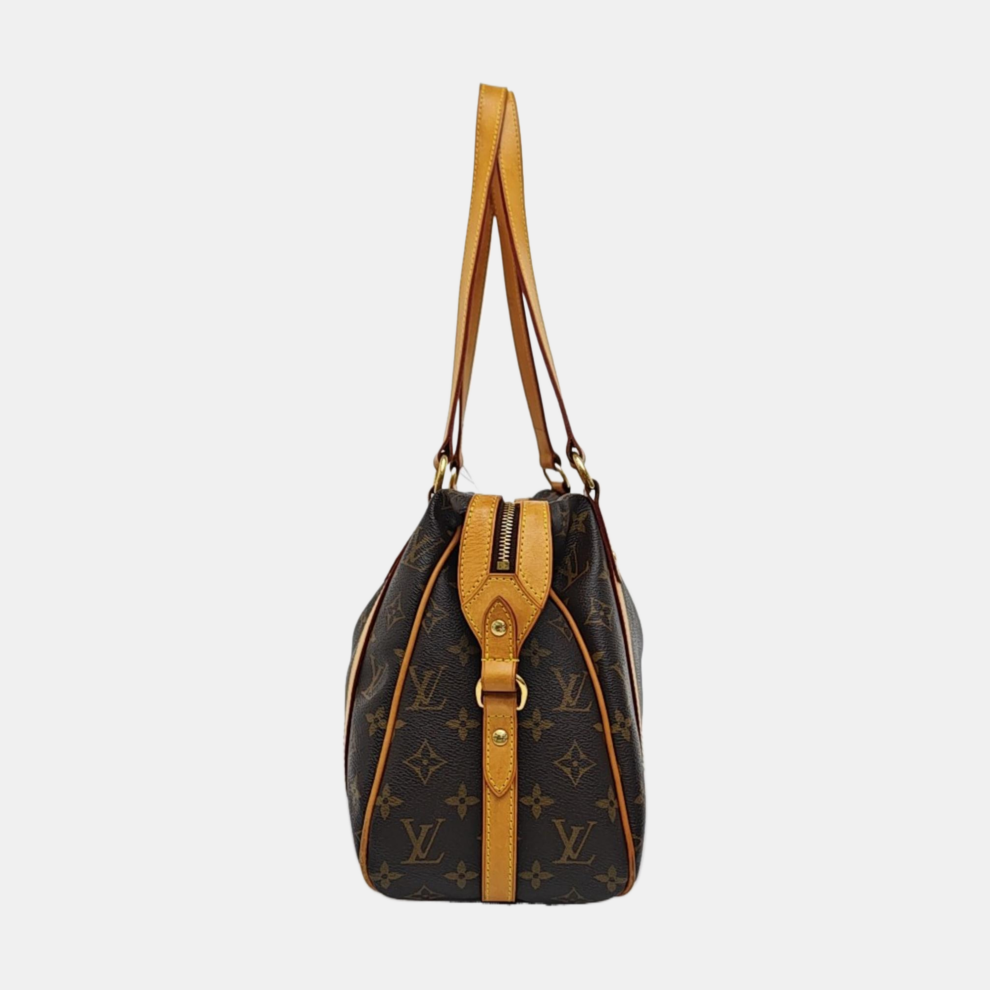 STRESA Monogram Coated Canvas Brown