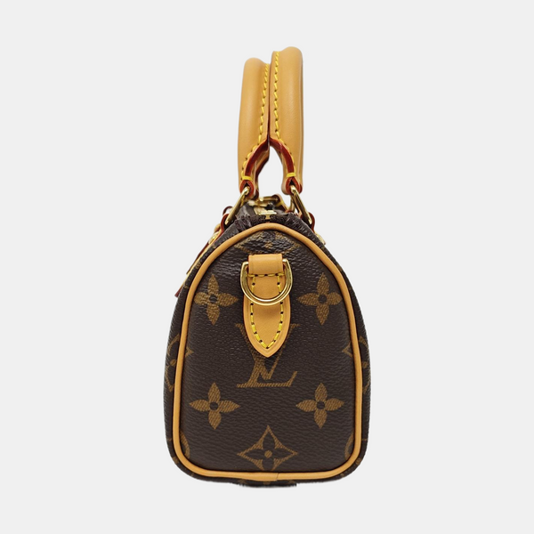 Authenticated pre-owned  SPEEDY Nano Monogram Coated Canvas Brown - Shoulder Bag at Looply