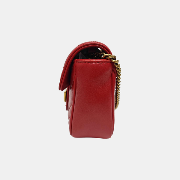 GG Marmont Mini Quilted Calfskin Red