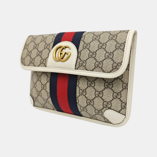 Ophidia Mini Monogram Coated Canvas Beige