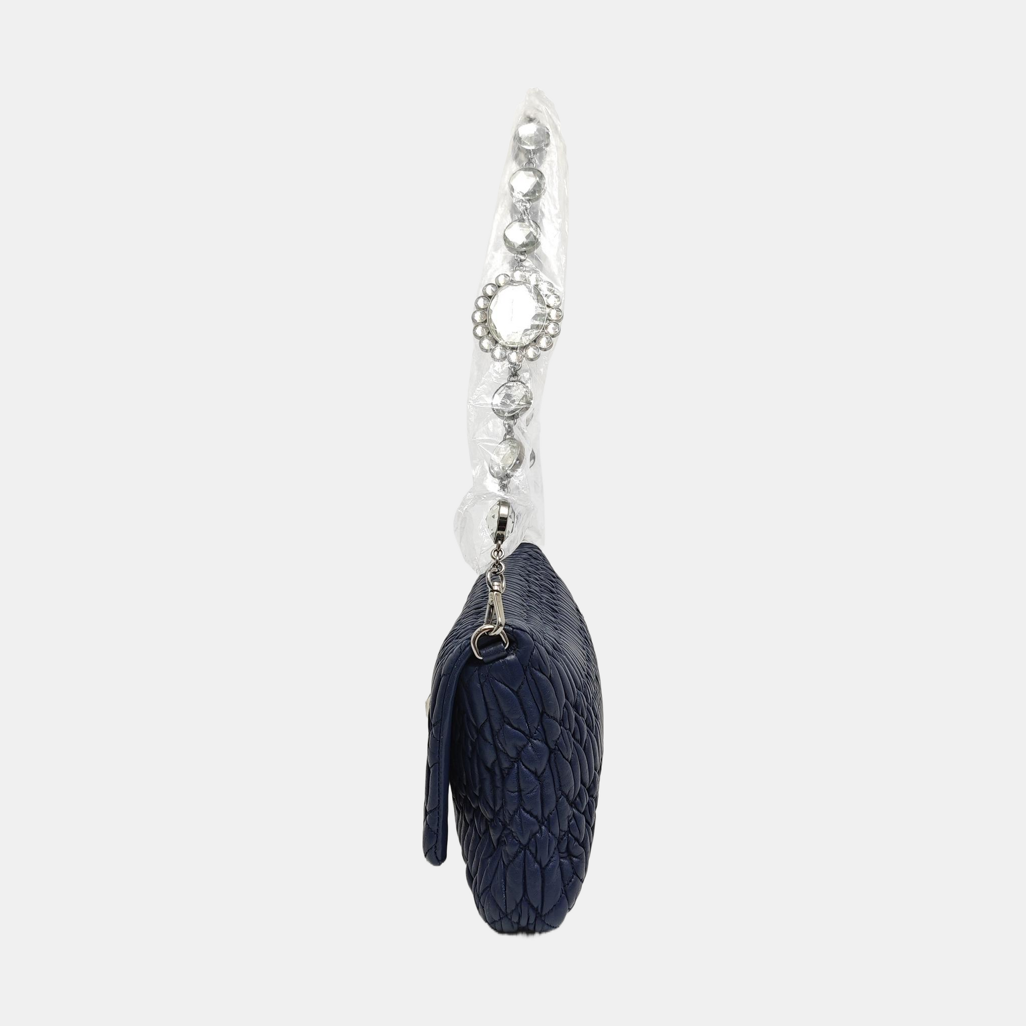 Quilted Lambskin Shoulder Bag Blue