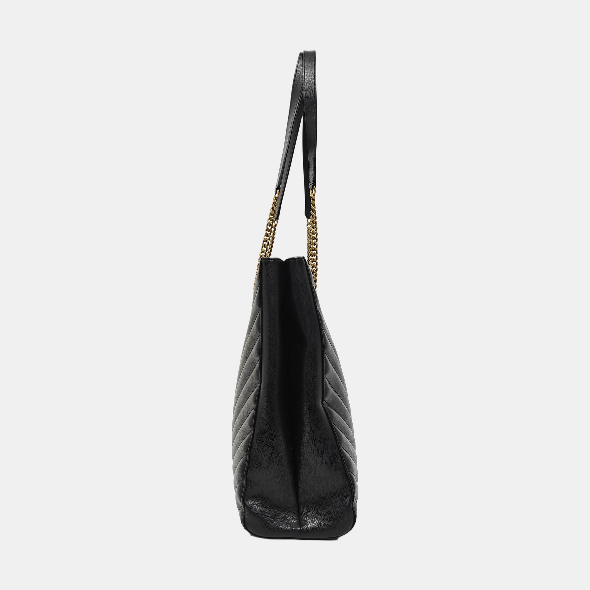 TRIBECA Chevron Calfskin Black
