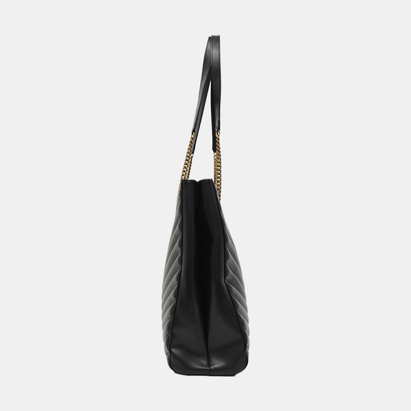 TRIBECA Chevron Calfskin Black