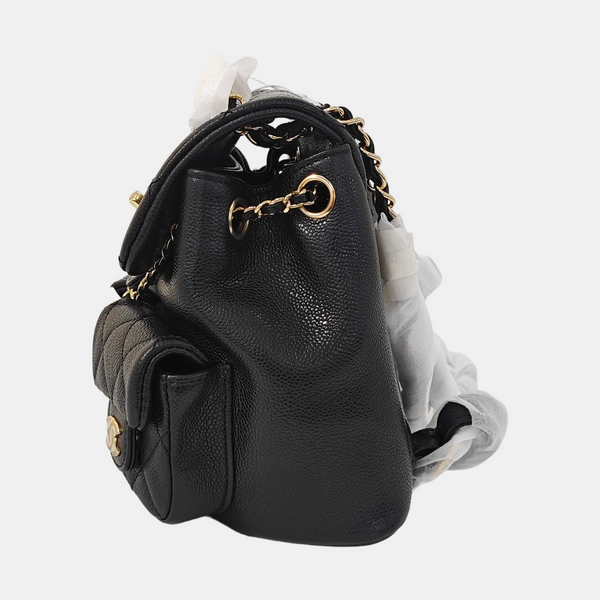 DUMA Small Quilted Grained Calfskin Black