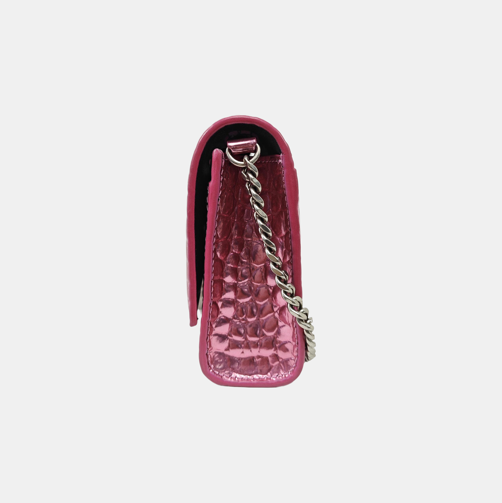 Hourglass Wallet On Chain Small Calfskin Pink