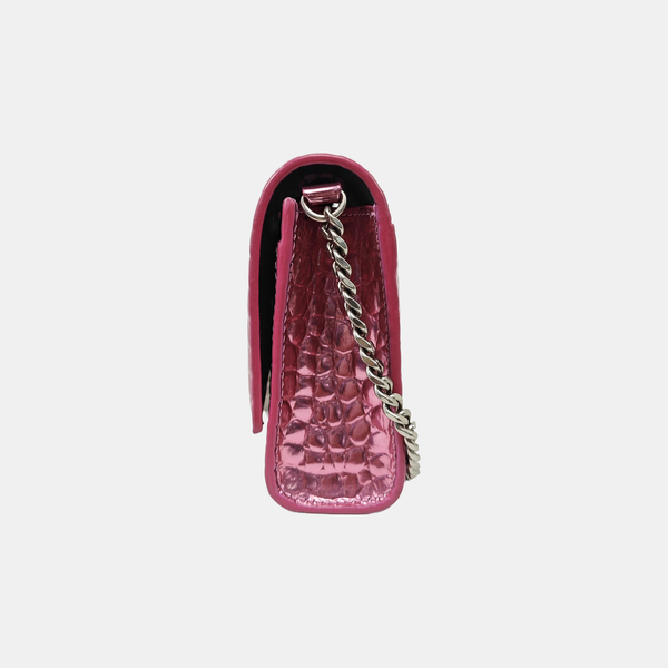 Hourglass Wallet On Chain Small Calfskin Pink