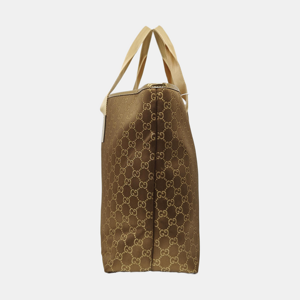 Monogram Coated Canvas Tote Bag Brown