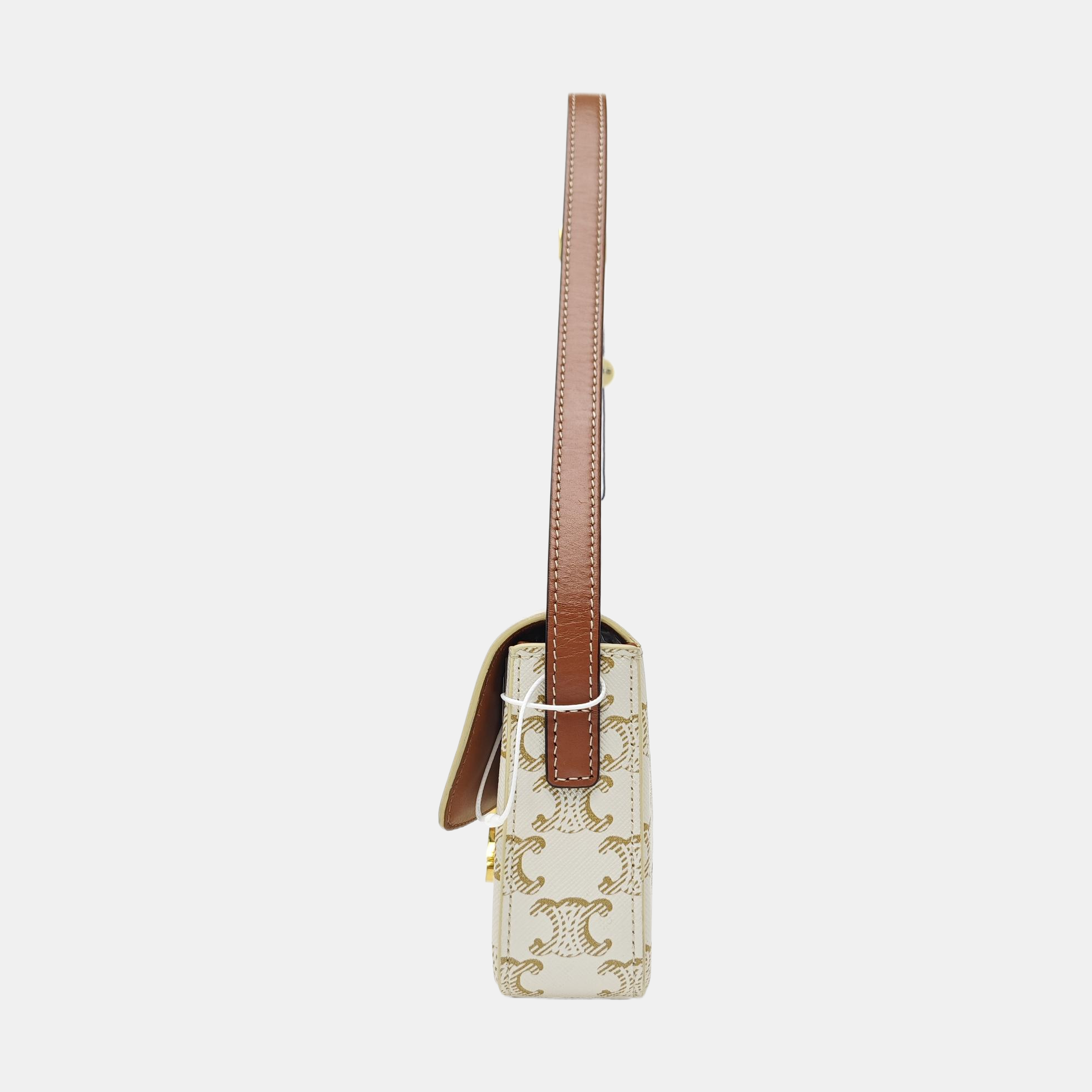 TRIOMPHE Small Coated Canvas White