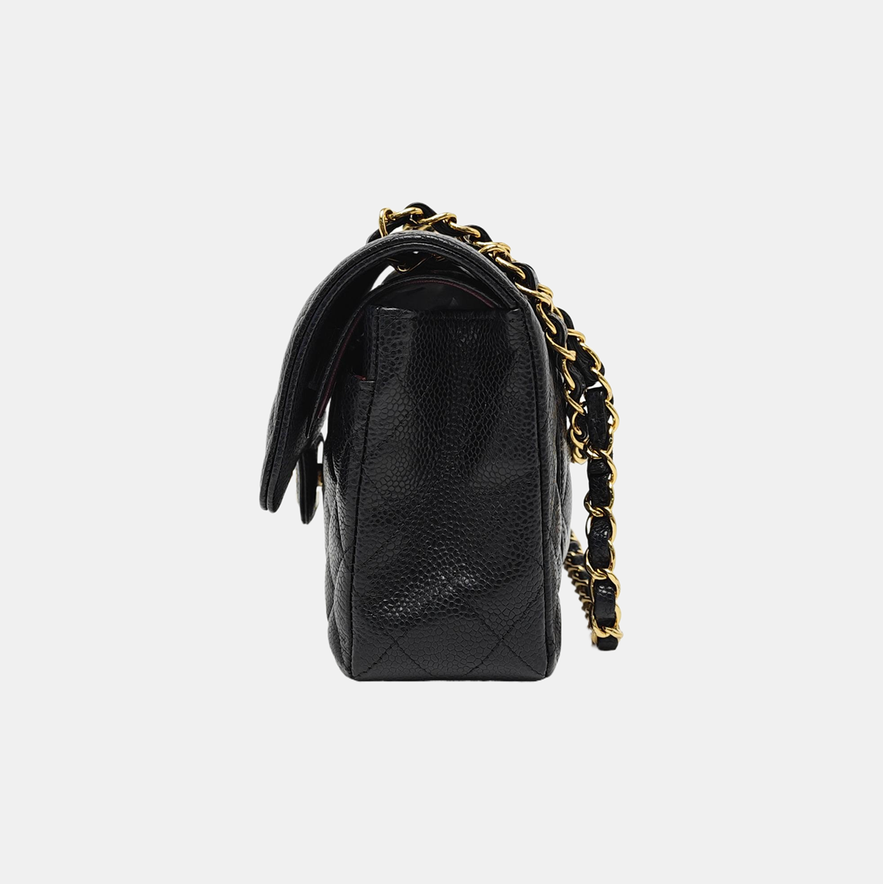 CLASSIC FLAP Small Quilted Grained Calfskin Black