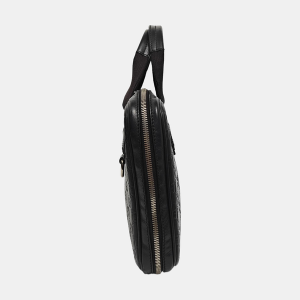 Monogram Calfskin Top Handle Bag Black