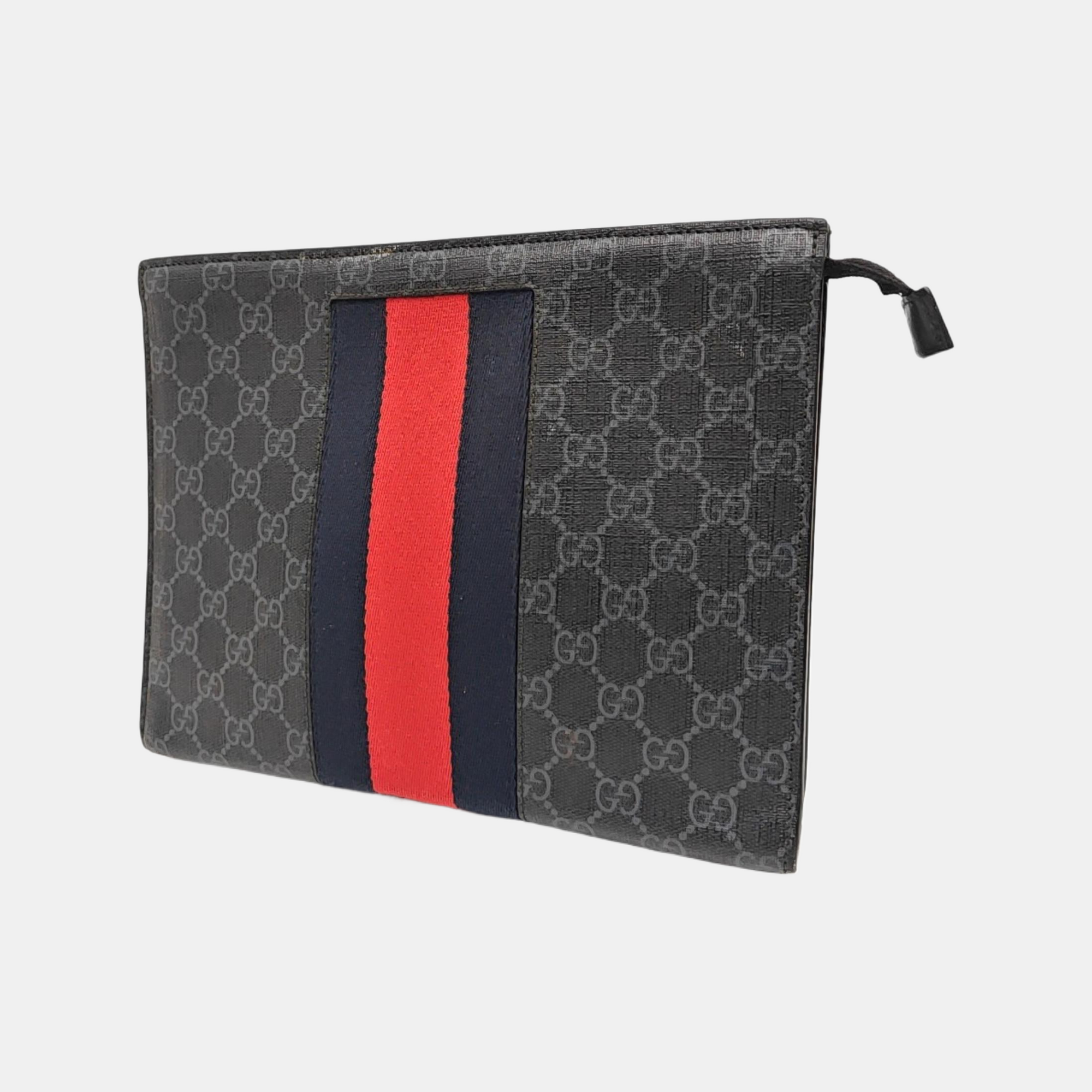 GG Supreme Monogram Coated Canvas Gray