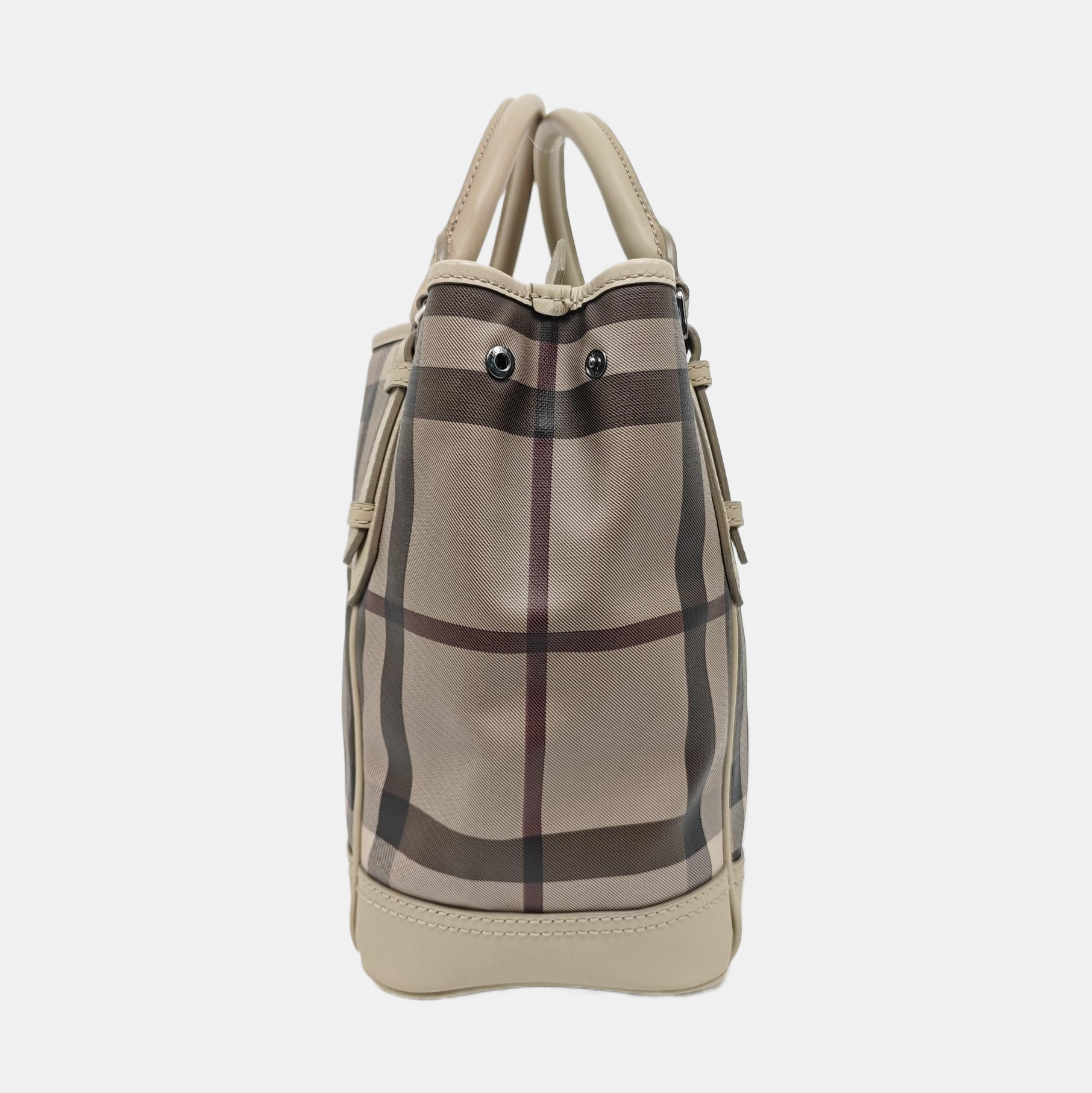 Coated Canvas Top Handle Bag Gray