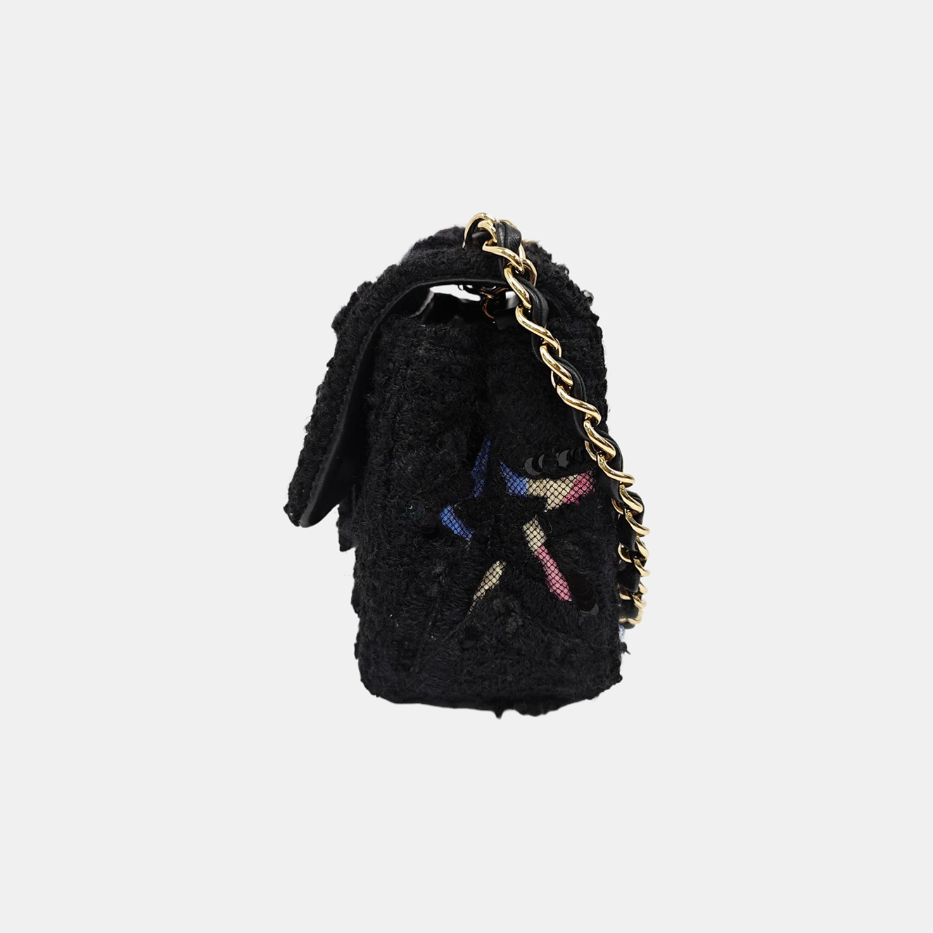 CLASSIC FLAP Mini Quilted Fabric Black