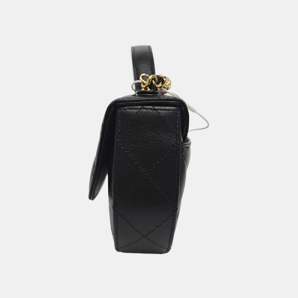 23A HOBO Quilted Calfskin Black