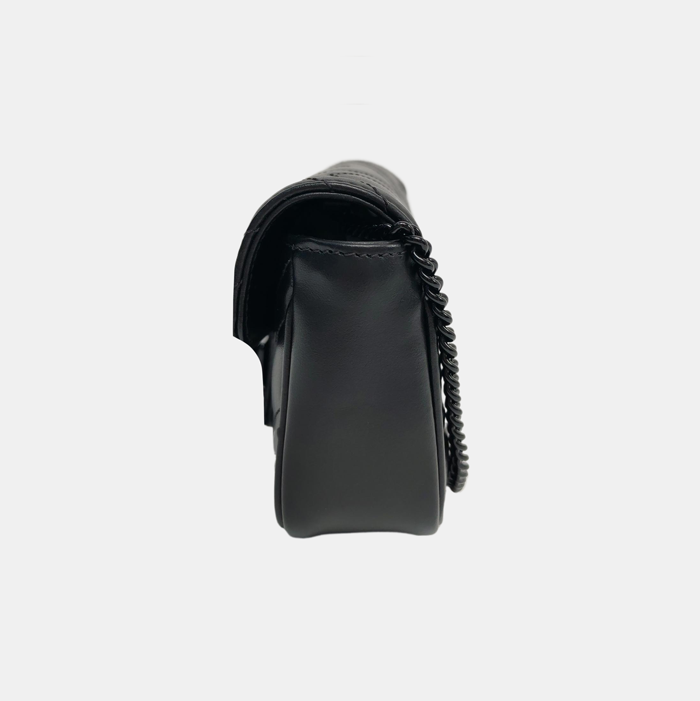 GG Marmont Mini Chevron Piel de Cordero Negro