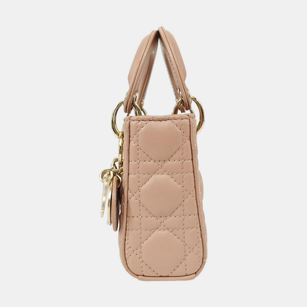 Lady Dior Super Mini Cannage Lambskin Pink